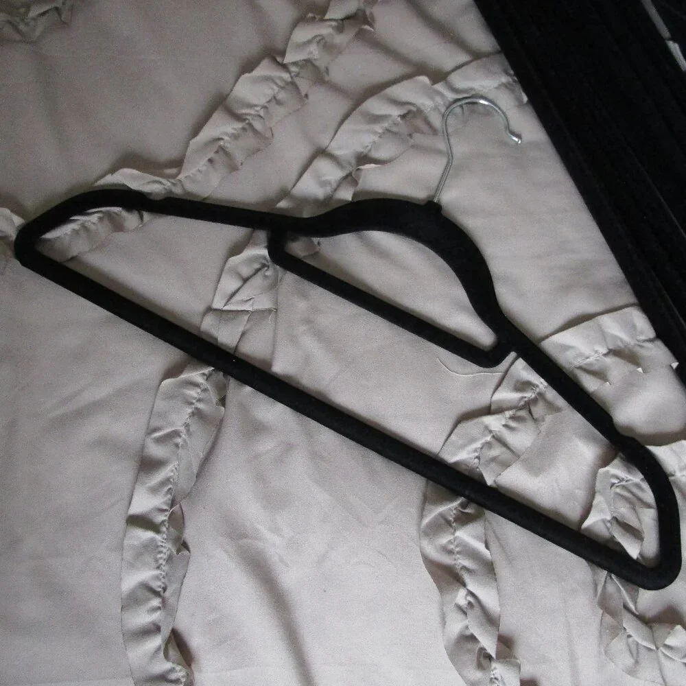 lot of velvet flocked hangers